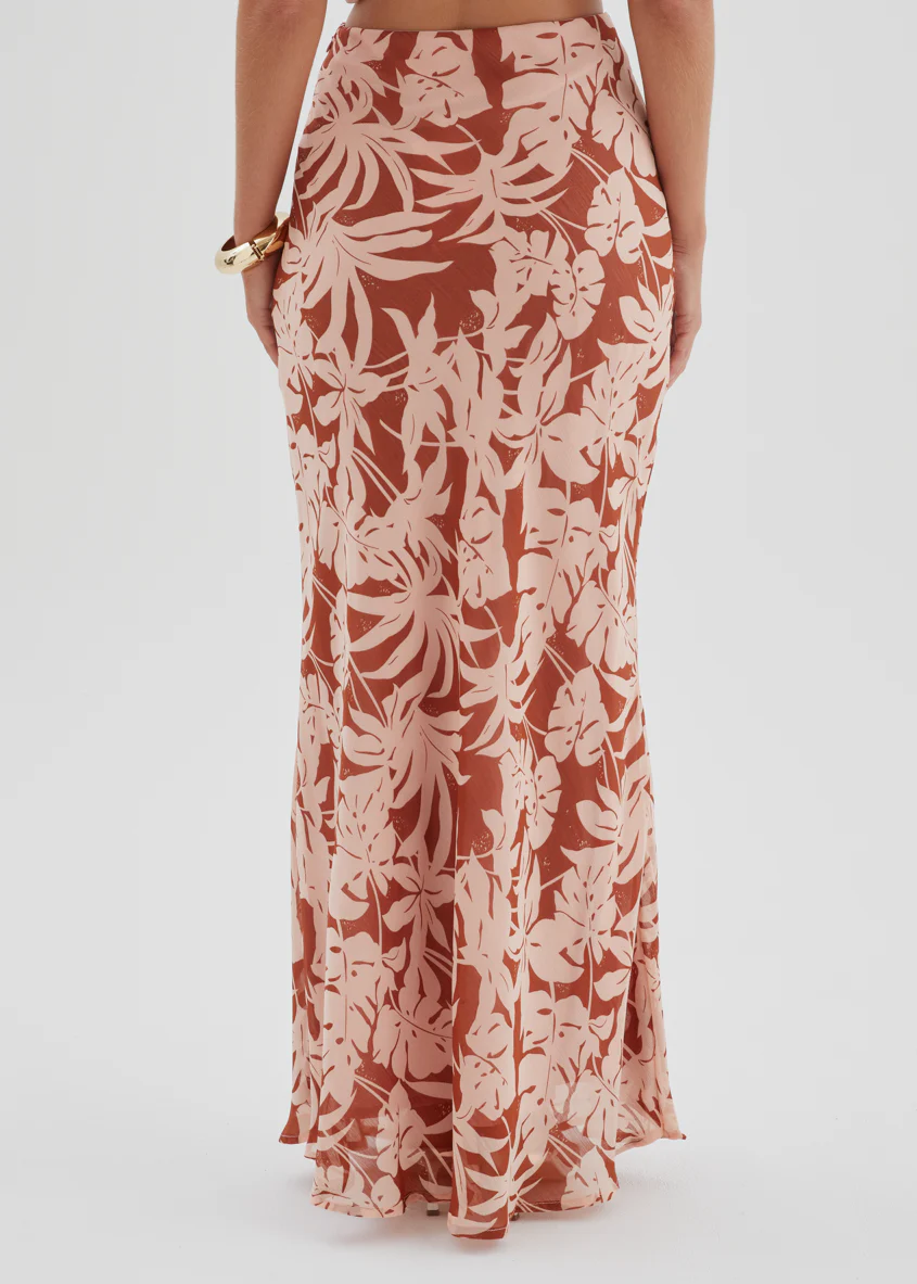Cartez Maxi Skirt - Bronze Palm - Image 11