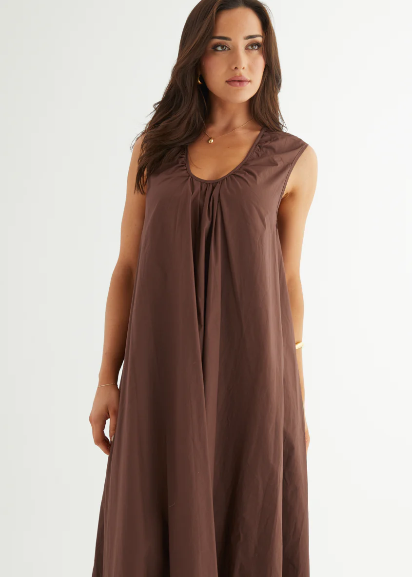 Casandra Maxi Dress - Chocolate - Image 3
