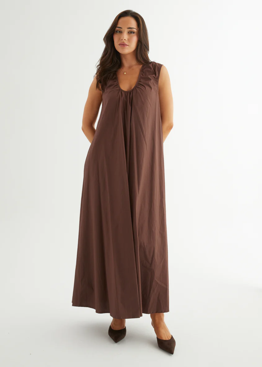 Casandra Maxi Dress - Chocolate - Image 4