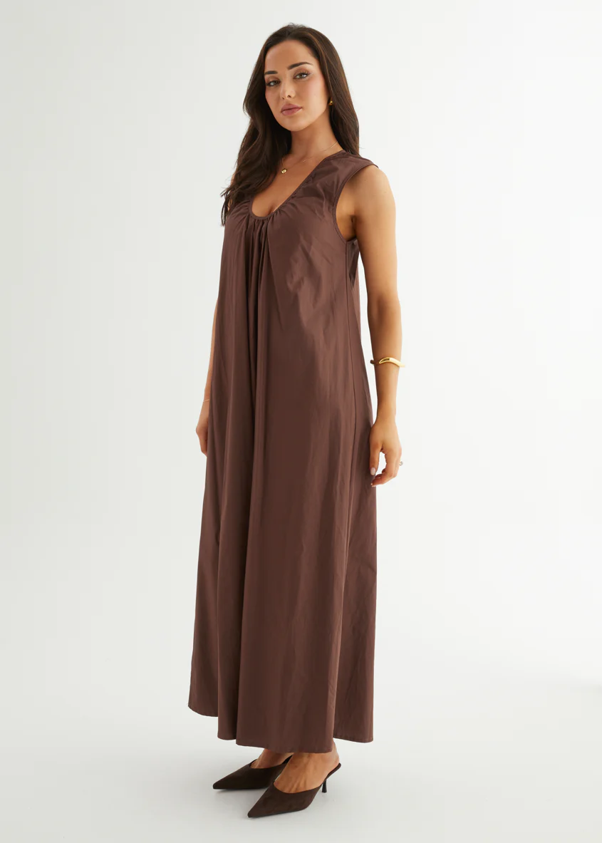 Casandra Maxi Dress - Chocolate - Image 5