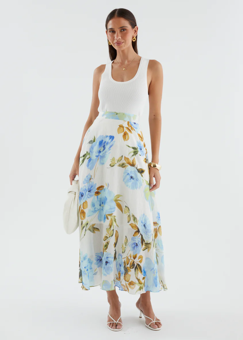 Catana Maxi Skirt - Blue Floral - Image 2
