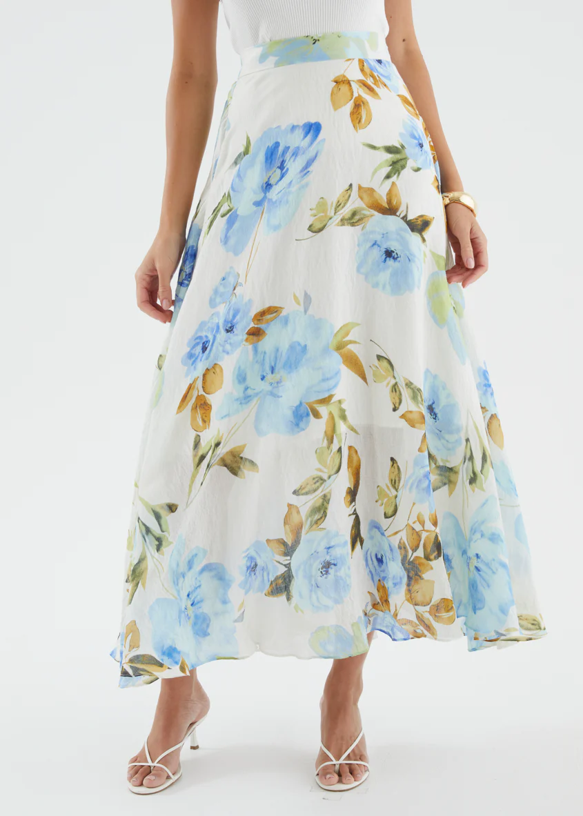 Catana Maxi Skirt - Blue Floral - Image 5