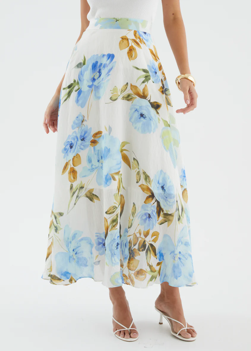 Catana Maxi Skirt - Blue Floral - Image 6