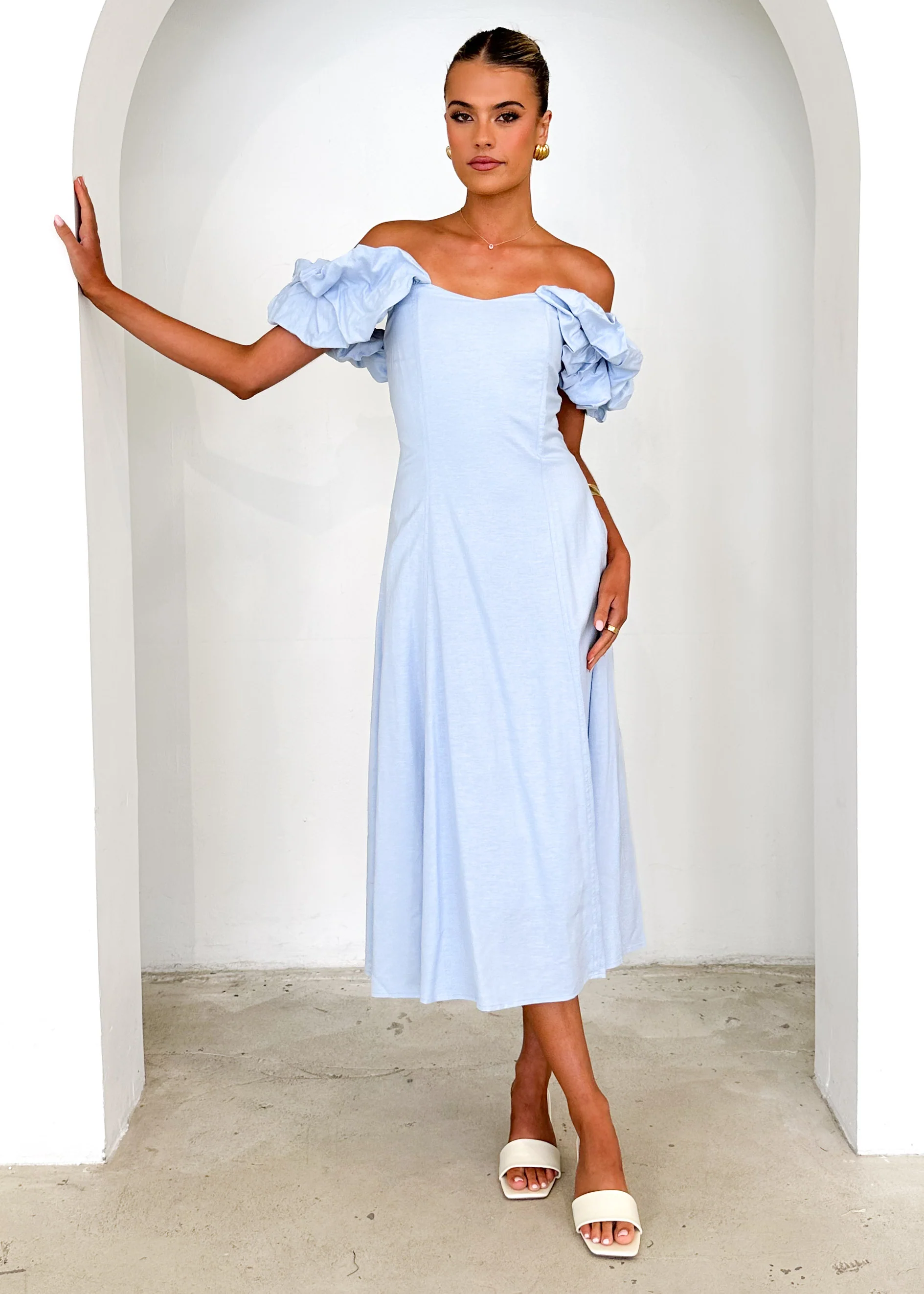 Celtic Midi Dress - Powder Blue - Image 6