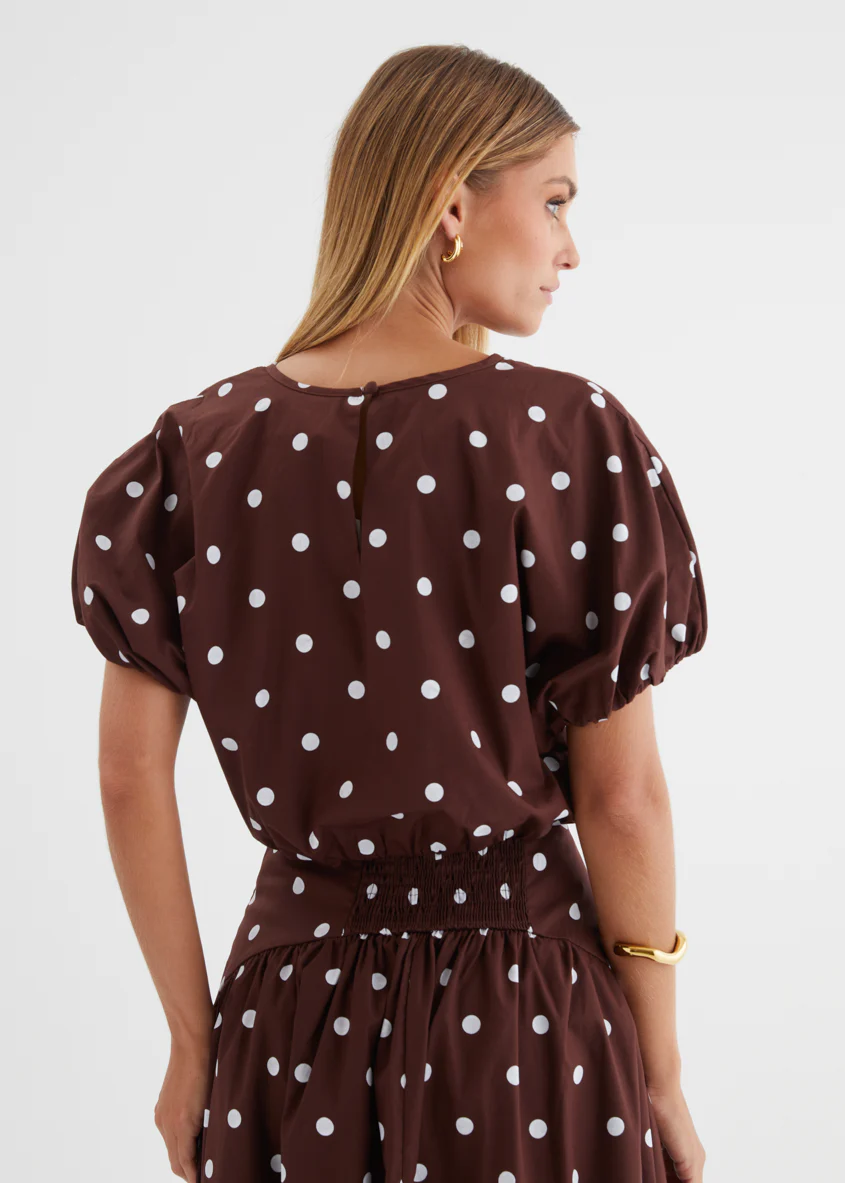 Charlene Top - Choc Polka - Image 5