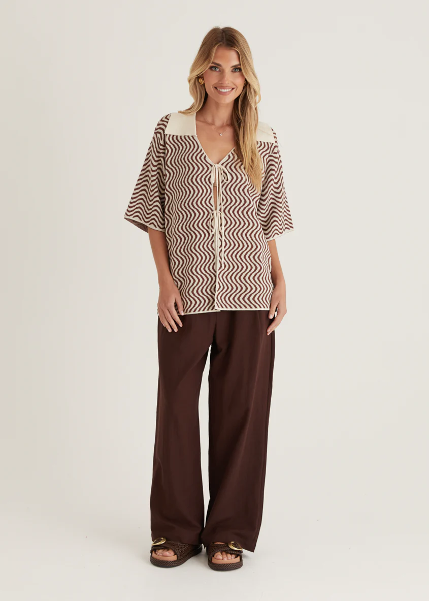 Charley Knit Top - Brown Swirl - Image 2