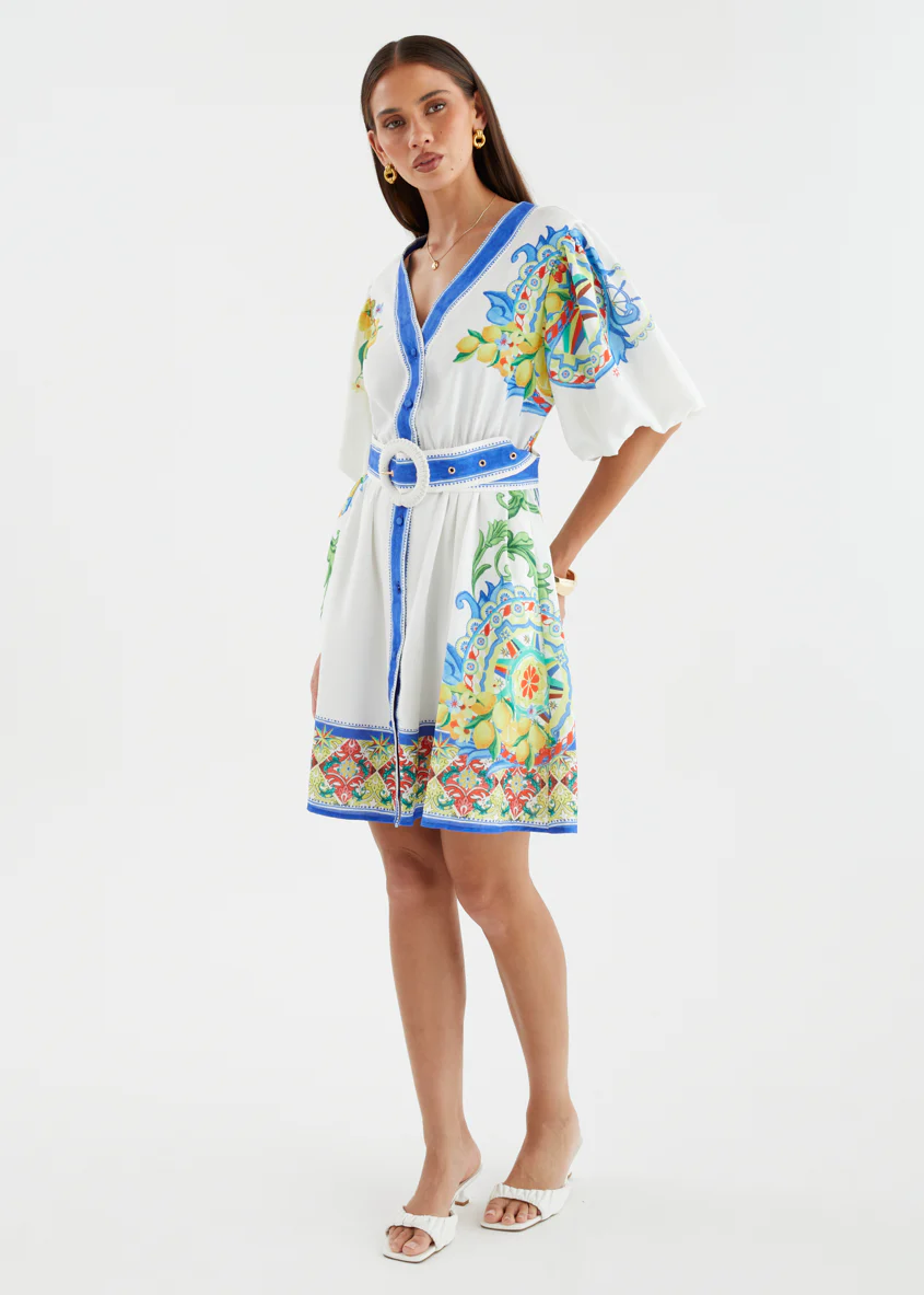 Cipriana Dress - White Positano - Image 7