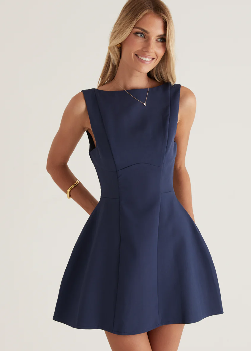 Clarissa Dress - Navy - Image 9