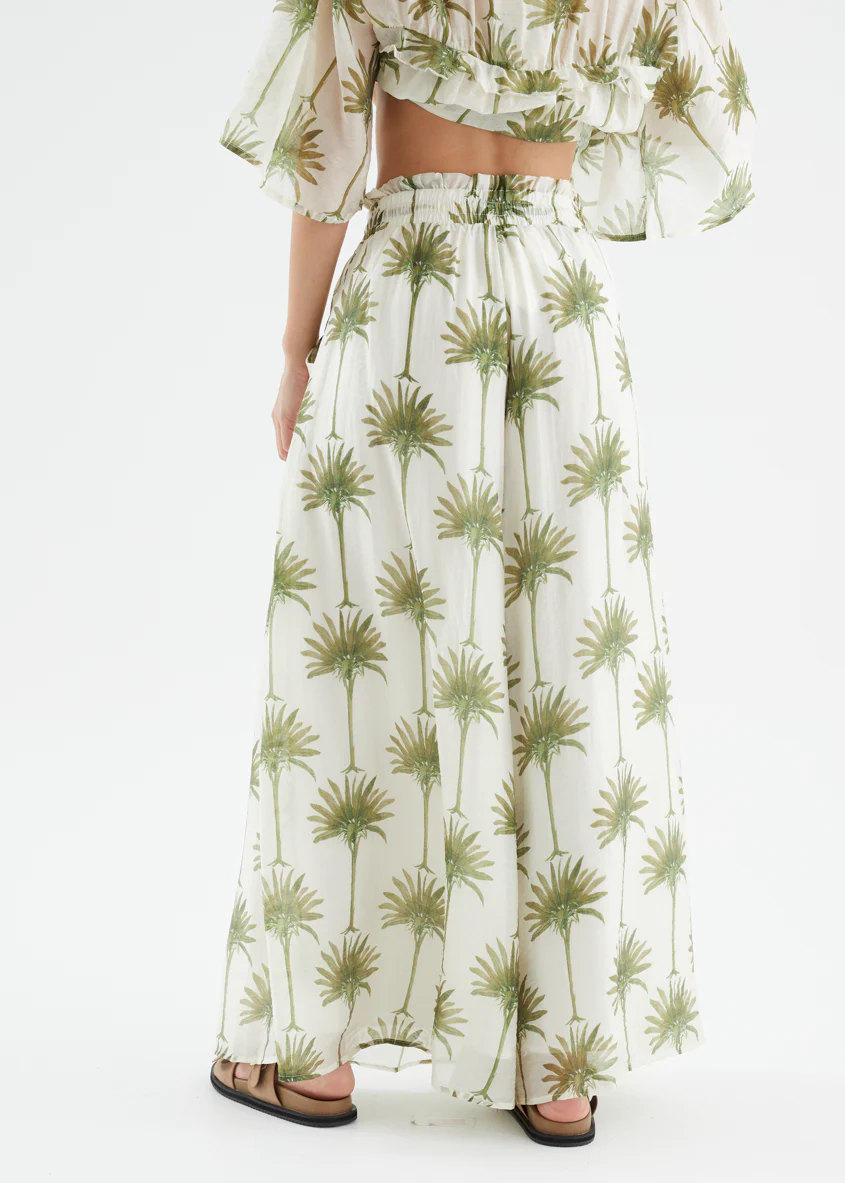 Codey Wide Leg Pants - Sage Palms - Image 10