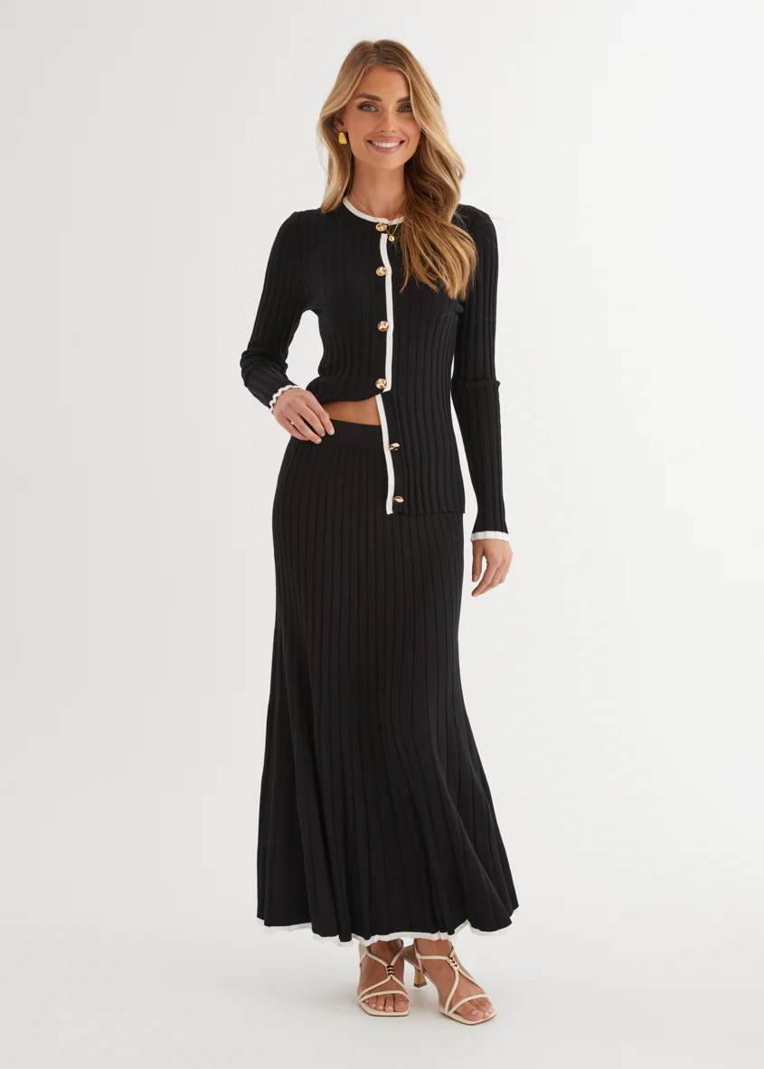 Coogee Knit Midi Skirt - Black - Image 2