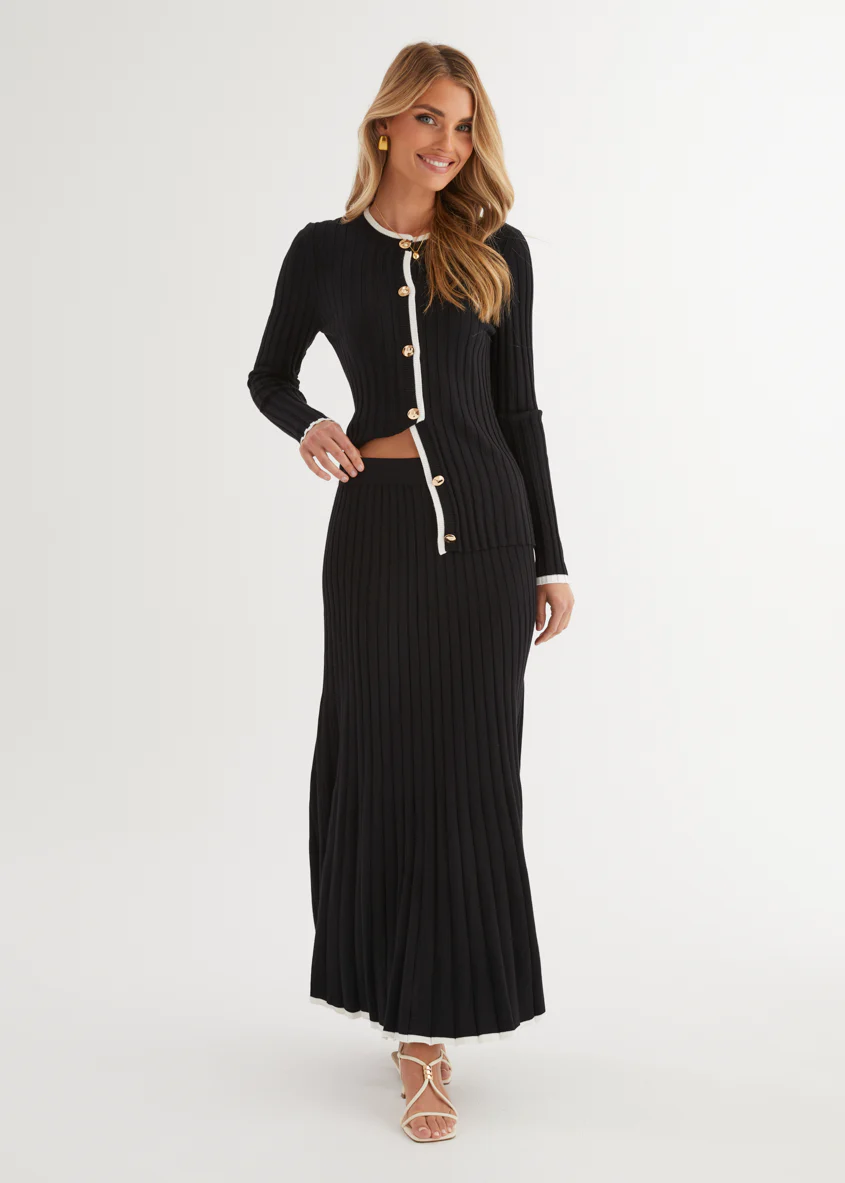 Coogee Knit Midi Skirt - Black - Image 3