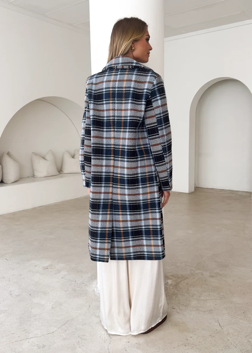 Cyan Coat - Navy Check - Image 7