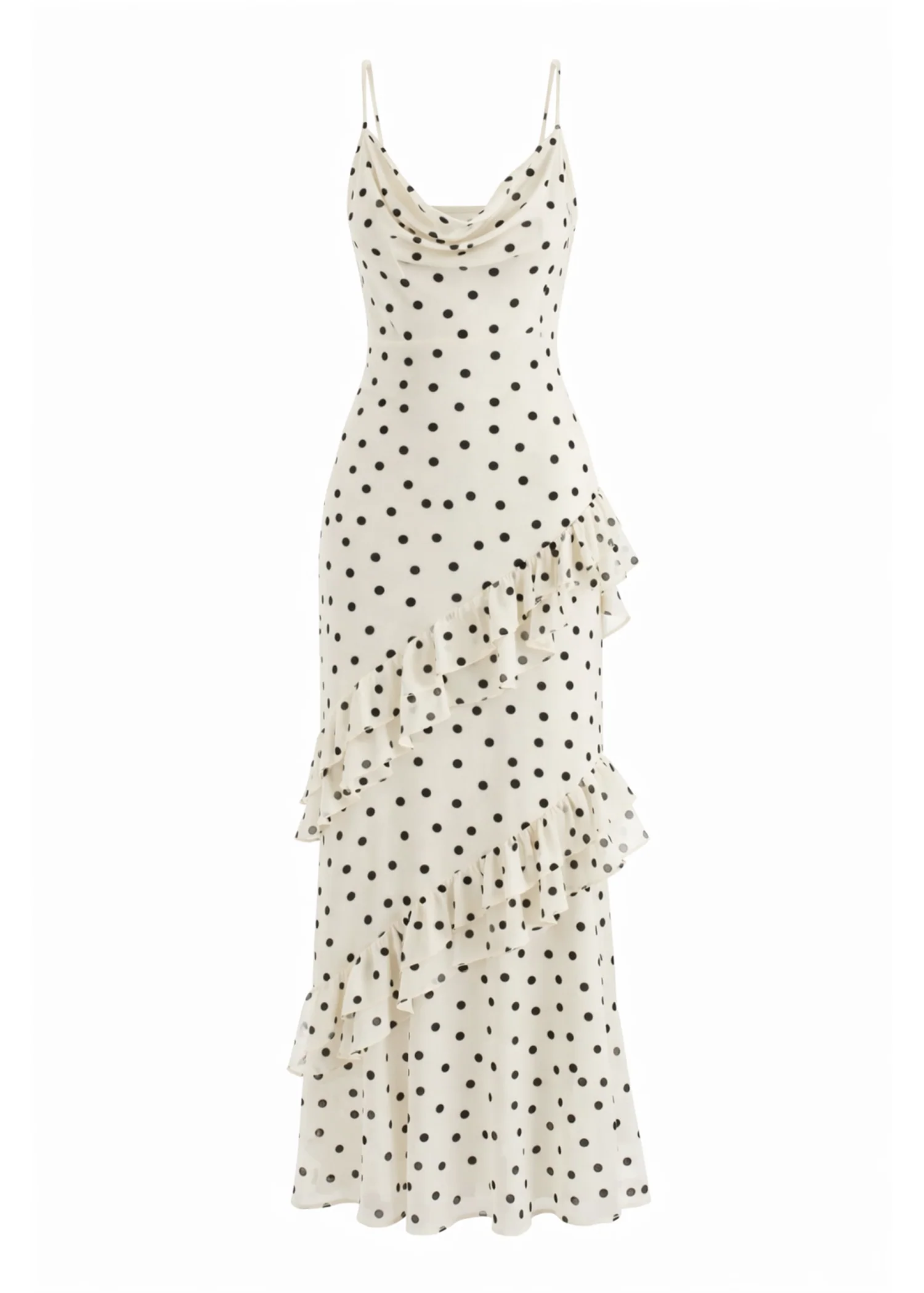 Damica Maxi Dress - Cream Polka - Image 2