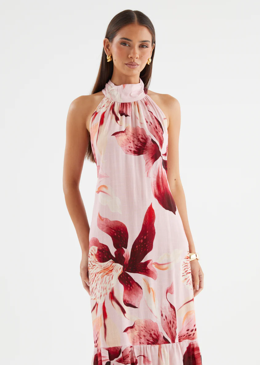 Danica Halter Maxi Dress - Blush Lily - Image 5