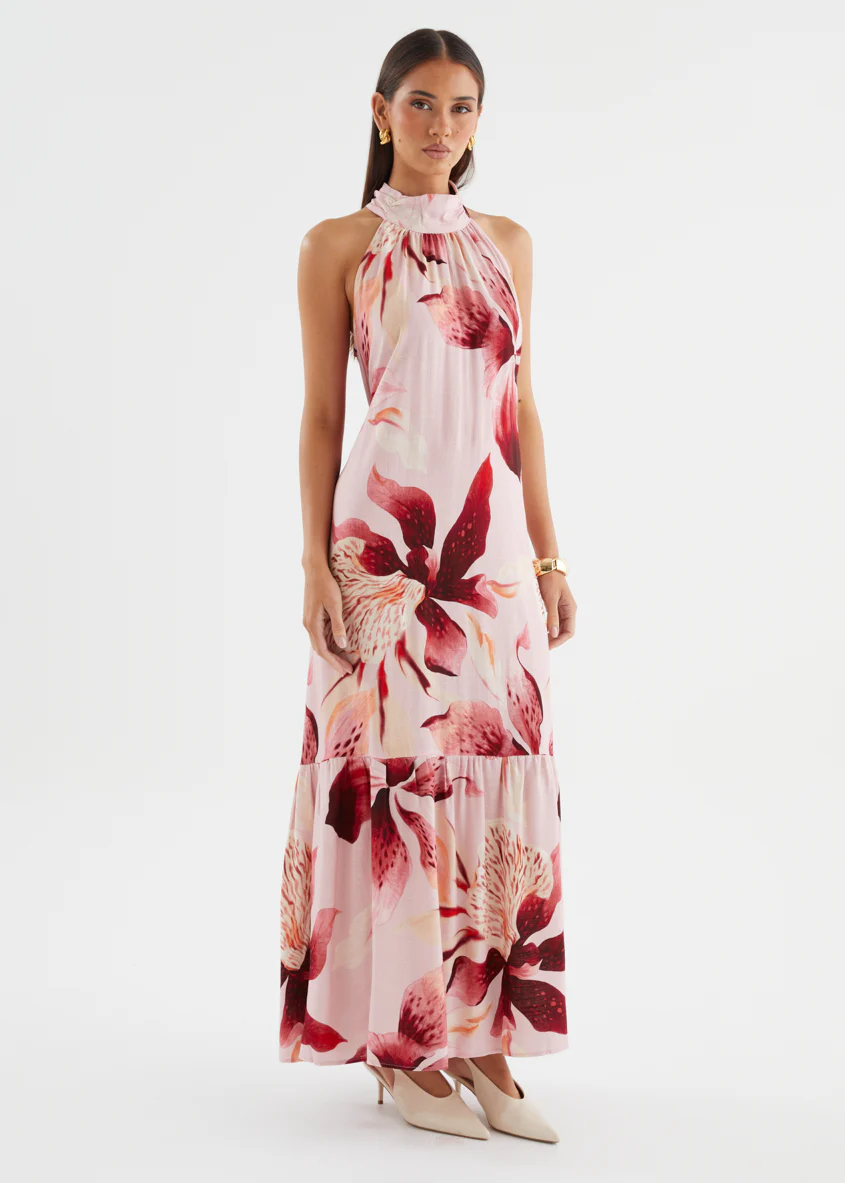 Danica Halter Maxi Dress - Blush Lily - Image 8