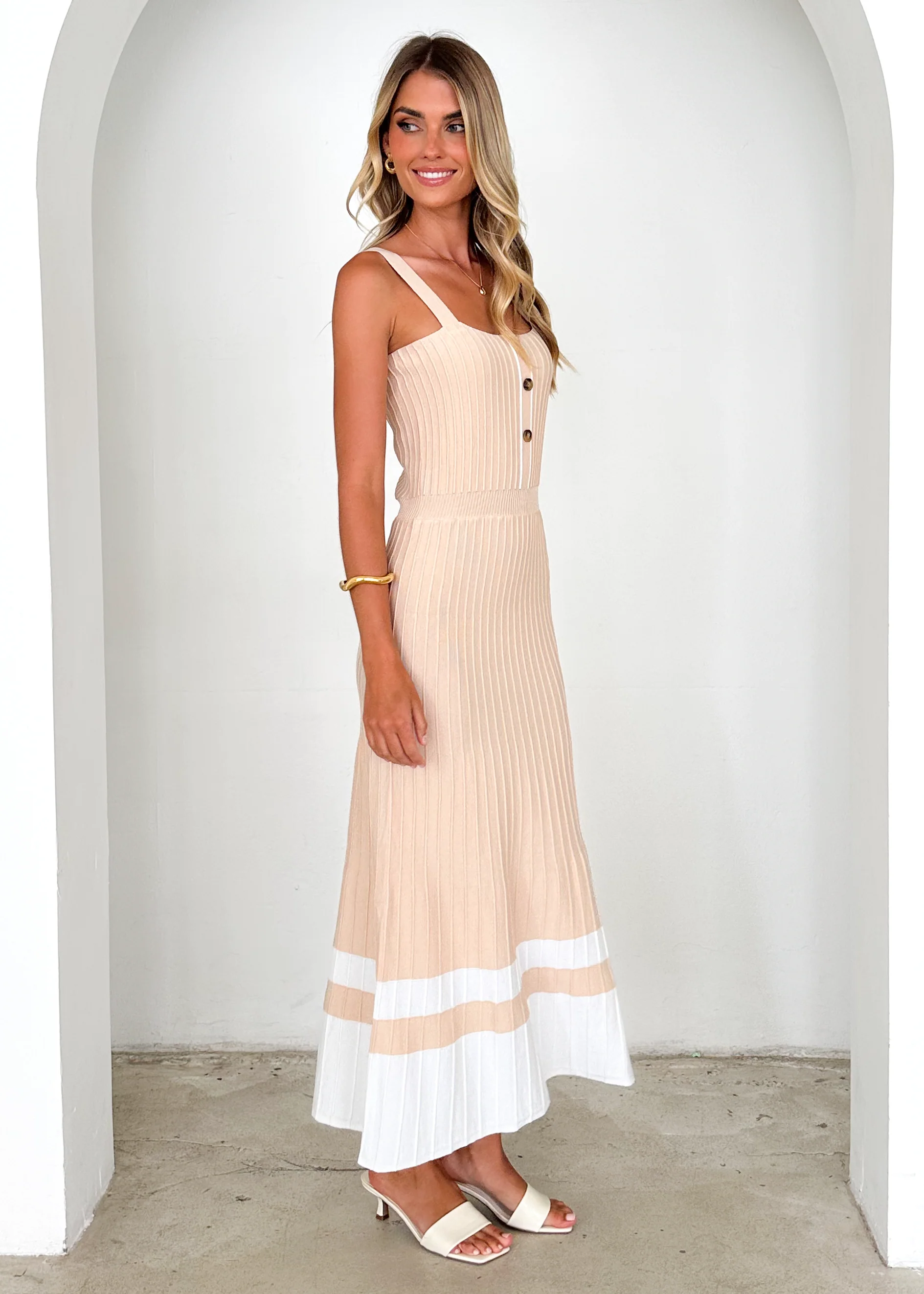 Daphne Knit Midi Dress - Sand - Image 6