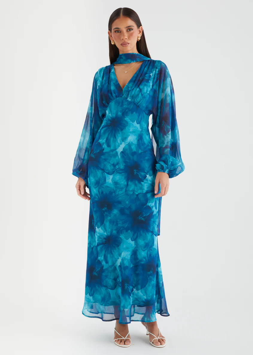 Darlene Maxi Dress - Turquoise Floral - Image 2