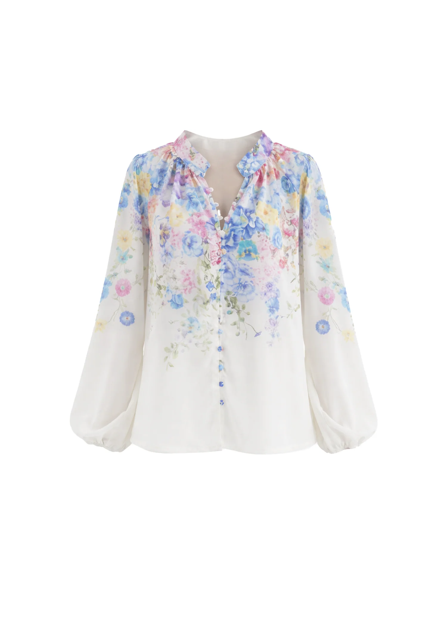 Dellan Blouse - White Floral - Image 2