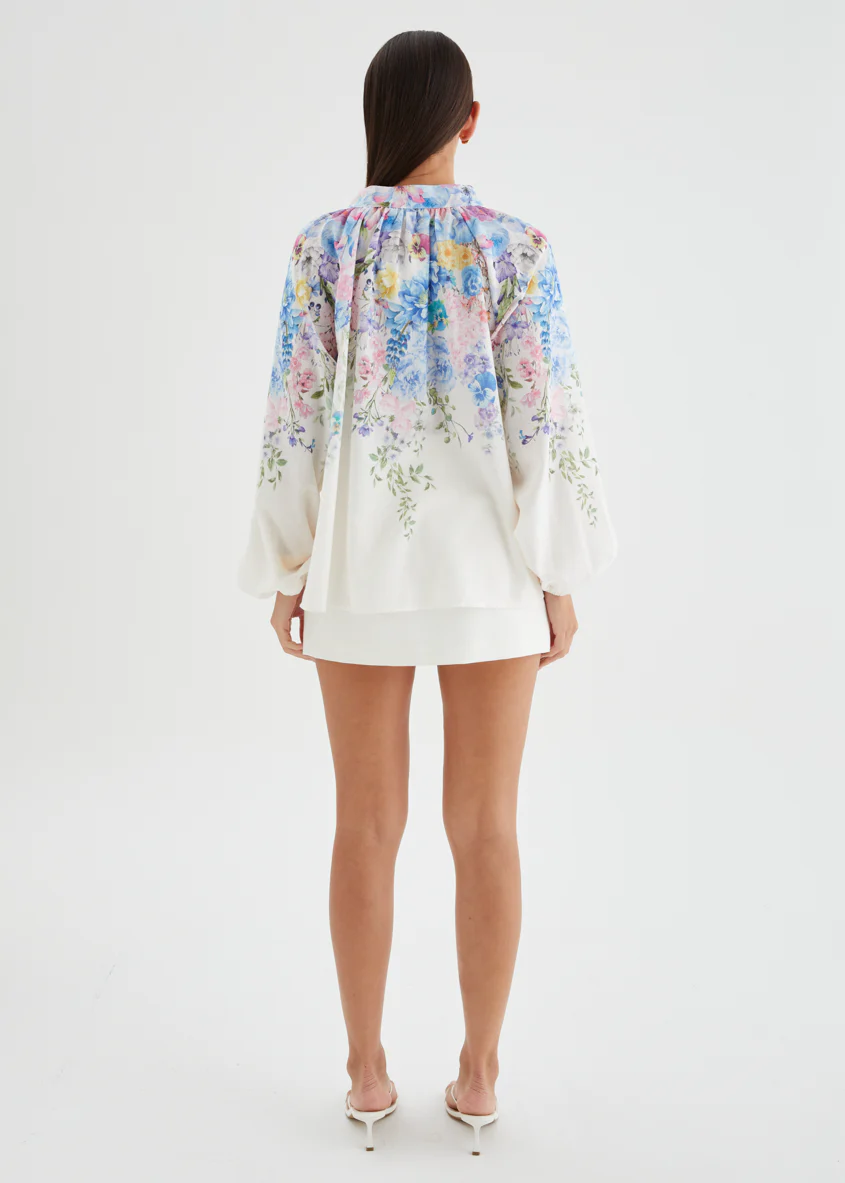 Dellan Blouse - White Floral - Image 8