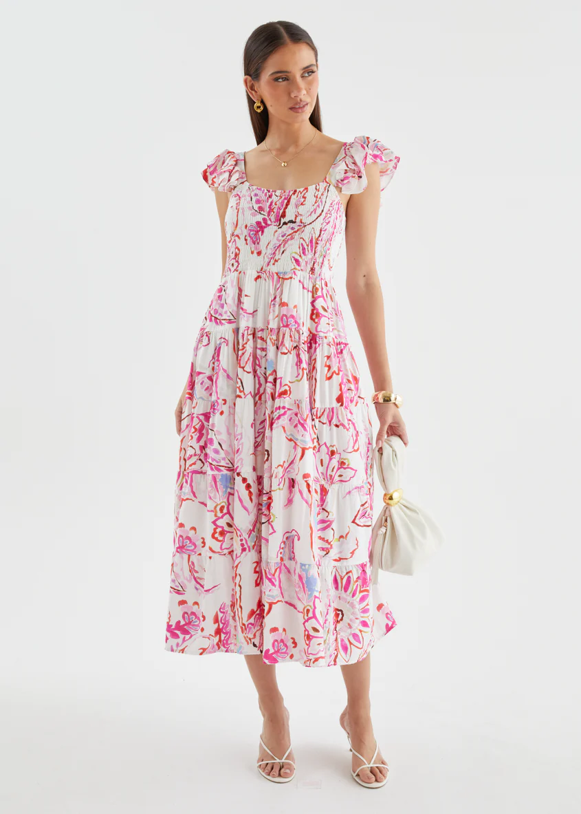 Deluca Midi Dress - Botanical Pink - Image 12