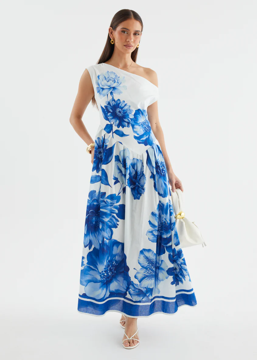 Deon Drop Shoulder Maxi Dress - Cobalt Dahlia - Image 3