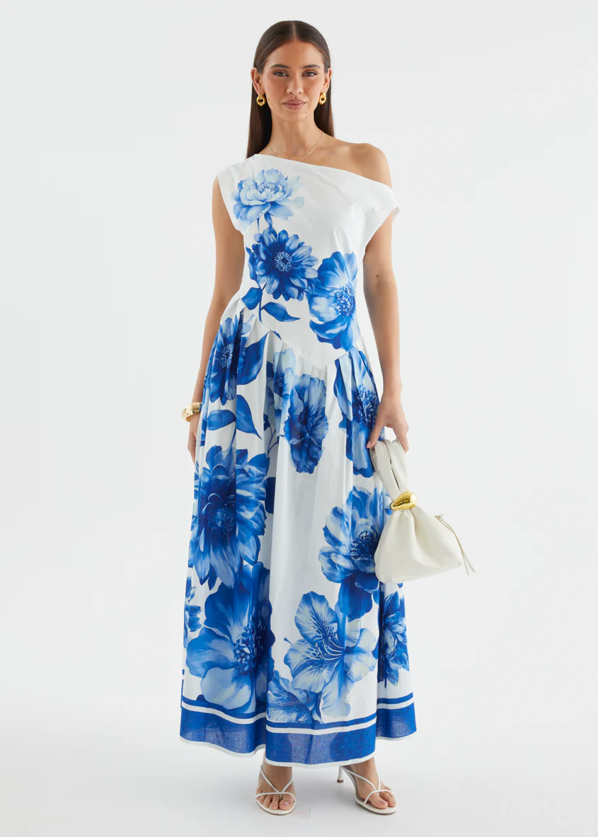 Deon Drop Shoulder Maxi Dress - Cobalt Dahlia - Image 7