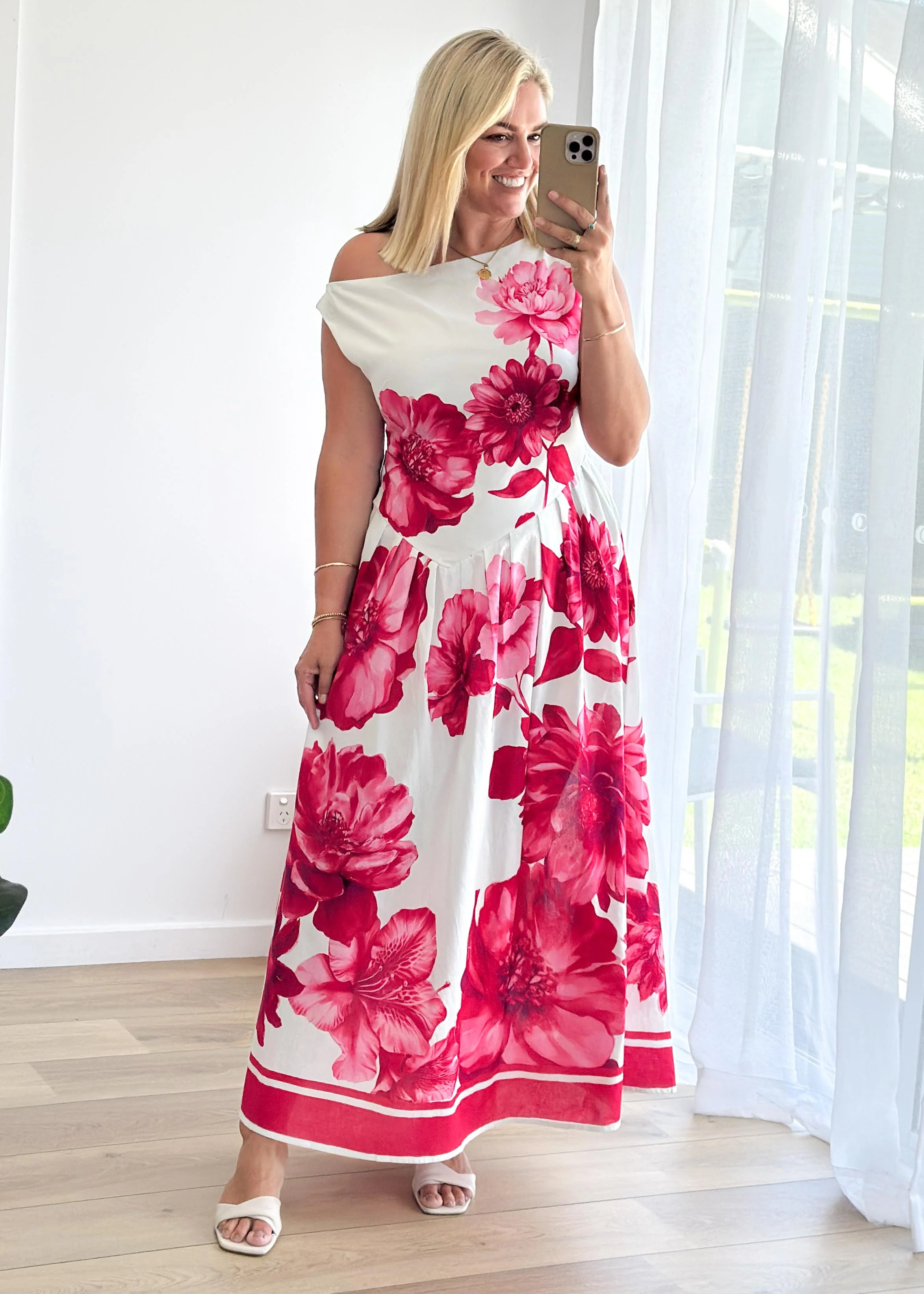 Deon Drop Shoulder Maxi Dress - Ruby Dahlia - Image 2