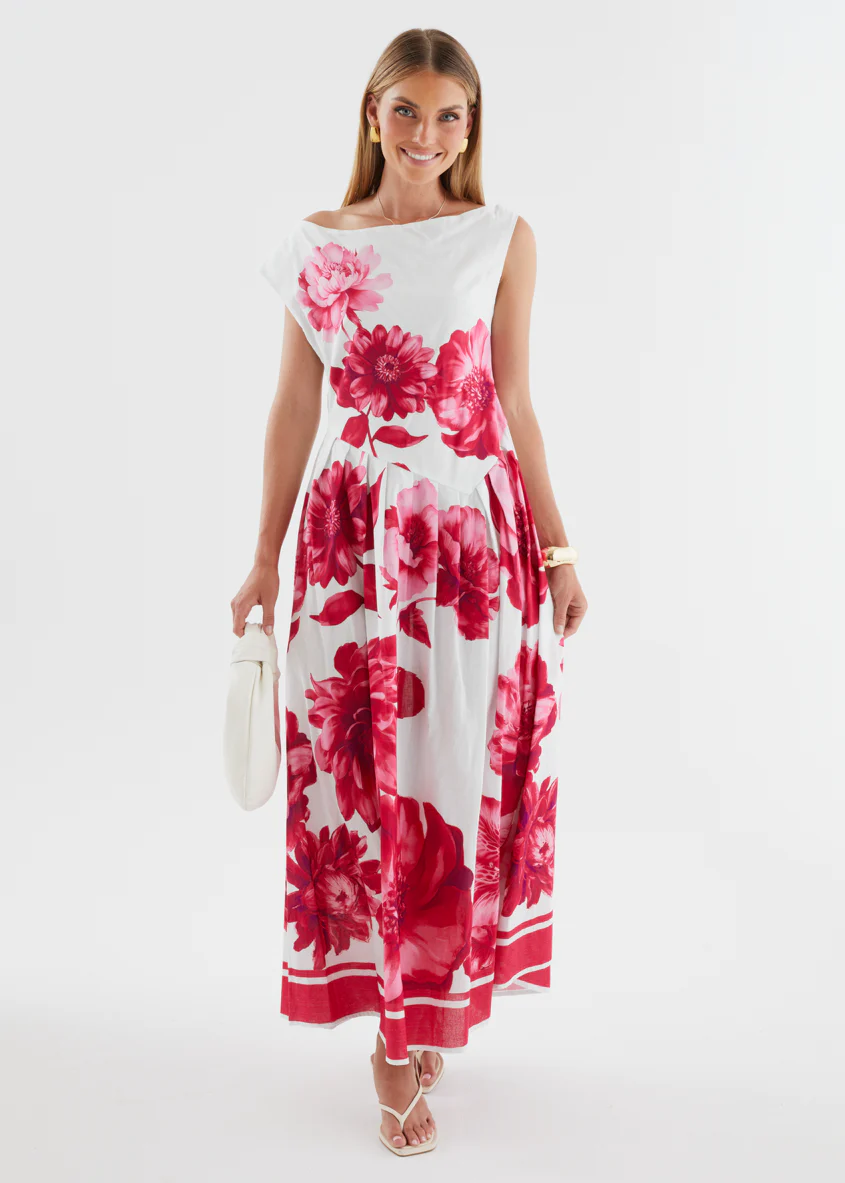 Deon Drop Shoulder Maxi Dress - Ruby Dahlia - Image 3