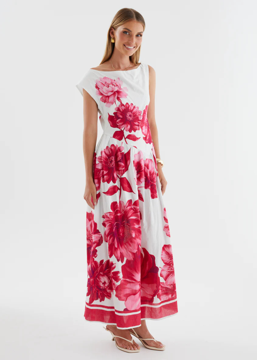 Deon Drop Shoulder Maxi Dress - Ruby Dahlia - Image 8