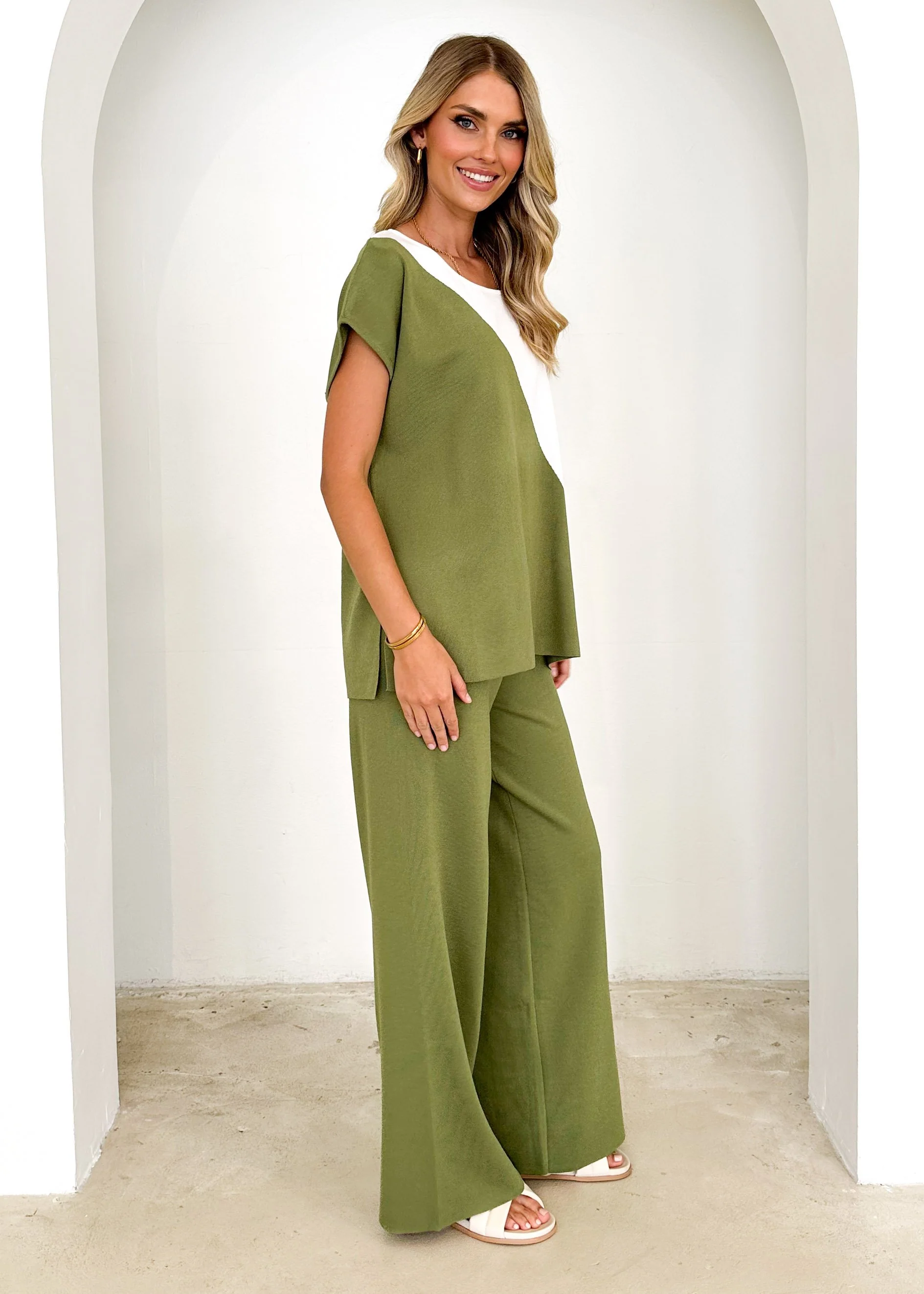Dettie Knit Pants - Olive - Image 4