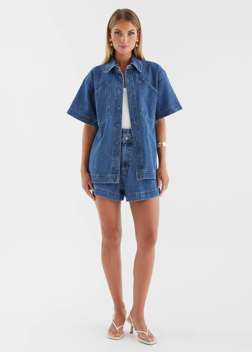 Devorah Denim Shorts - Indigo - Image 4