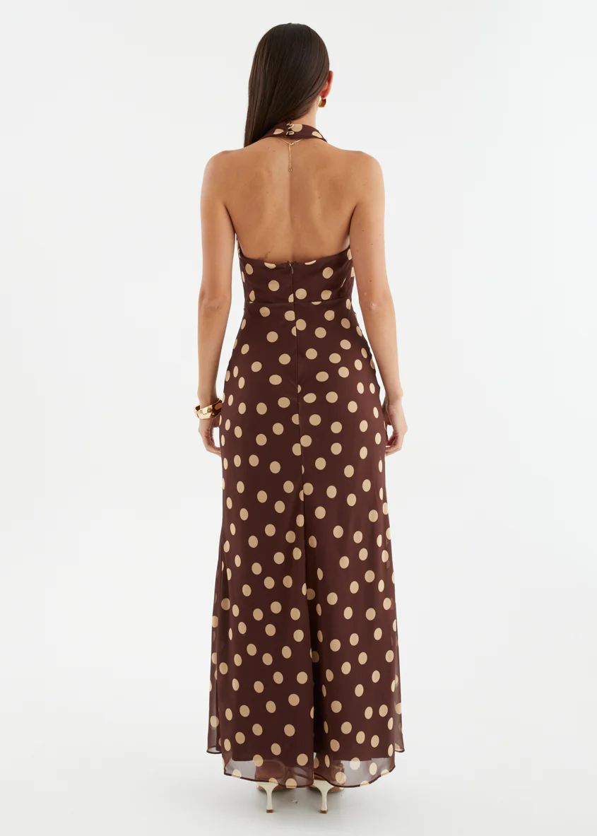 Diem Maxi Dress - Tan Polka - Image 10