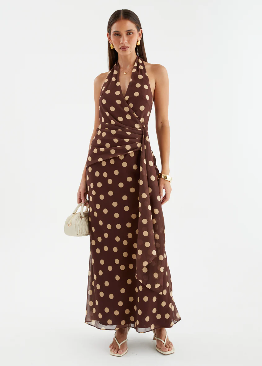 Diem Maxi Dress - Tan Polka - Image 7