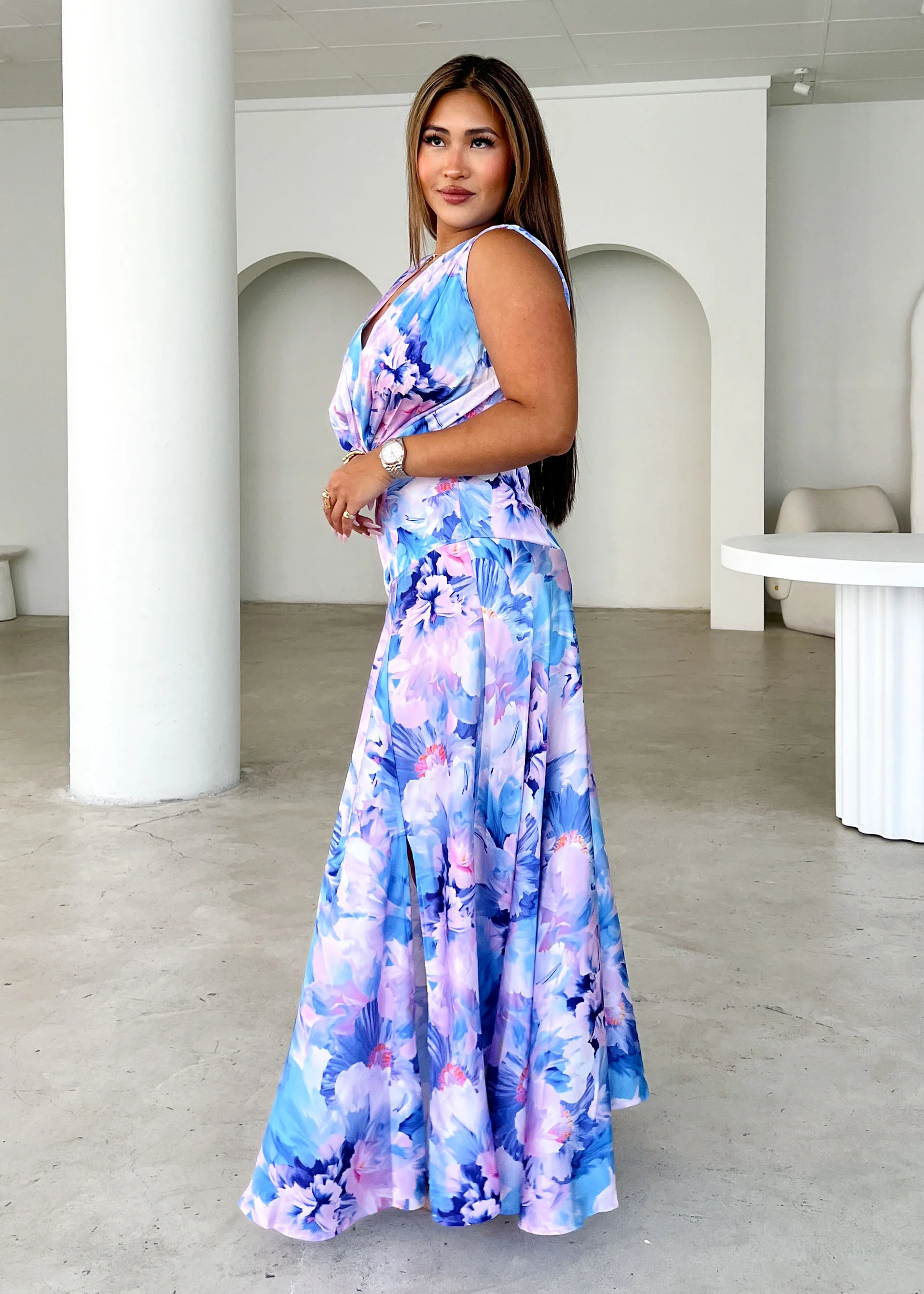Divinity Maxi Dress - Blue Floral - Image 9