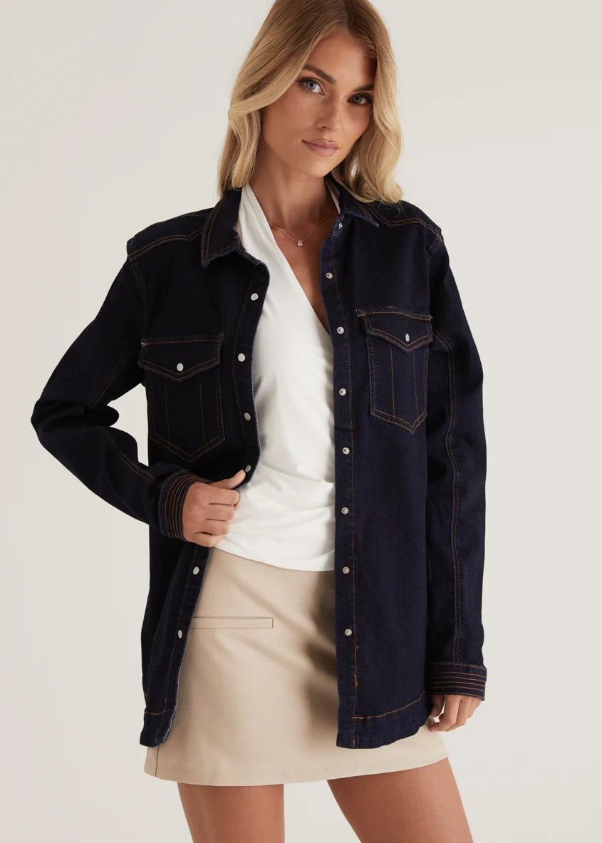 Donroe Denim Jacket - Indigo - Image 11