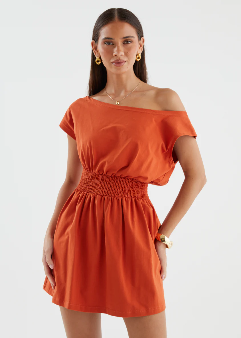 Dustan Drop Shoulder Dress - Orange - Image 3