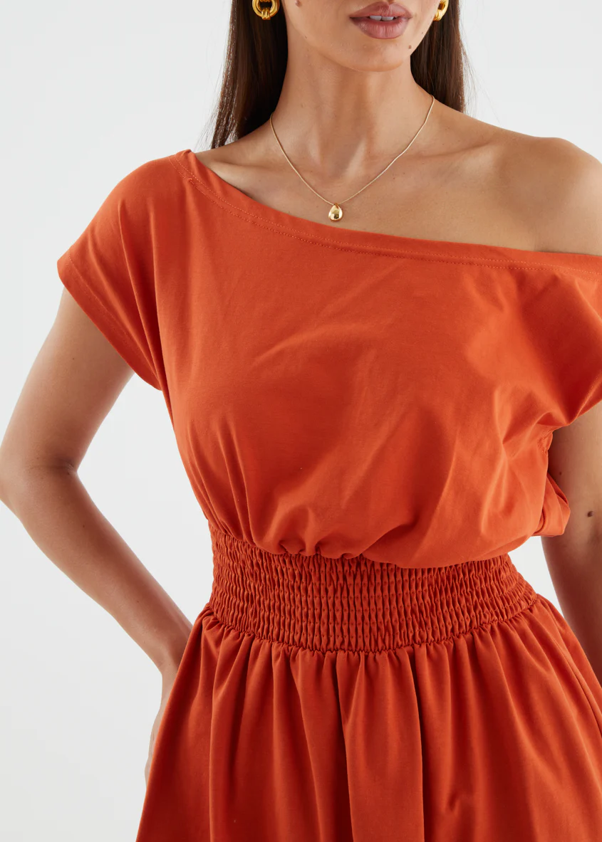 Dustan Drop Shoulder Dress - Orange - Image 8