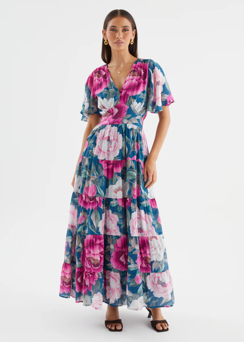 Eleisha Maxi Dress - Teal Peony - Image 5