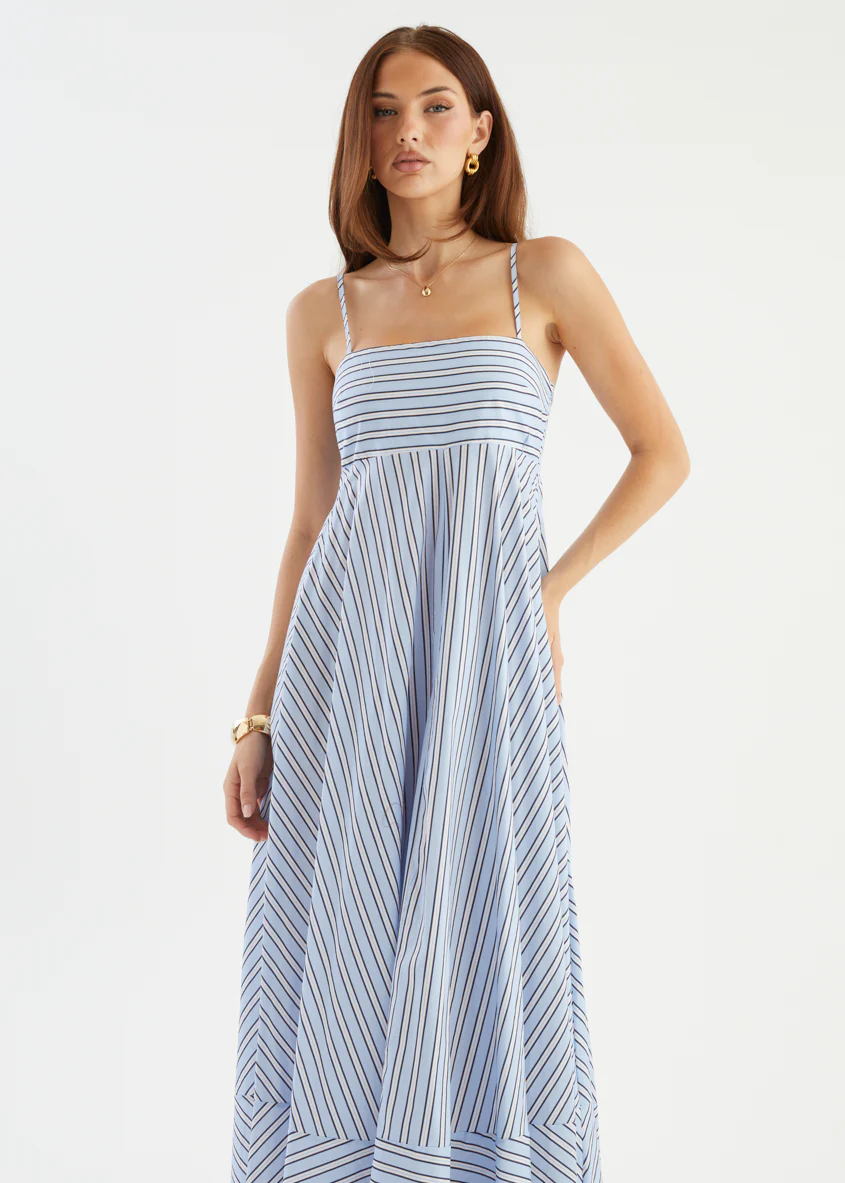 Elide Maxi Dress - Blue Stripe - Image 12