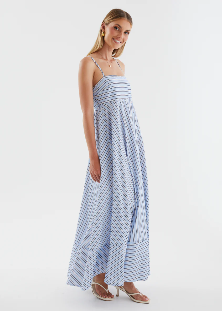 Elide Maxi Dress - Blue Stripe - Image 8