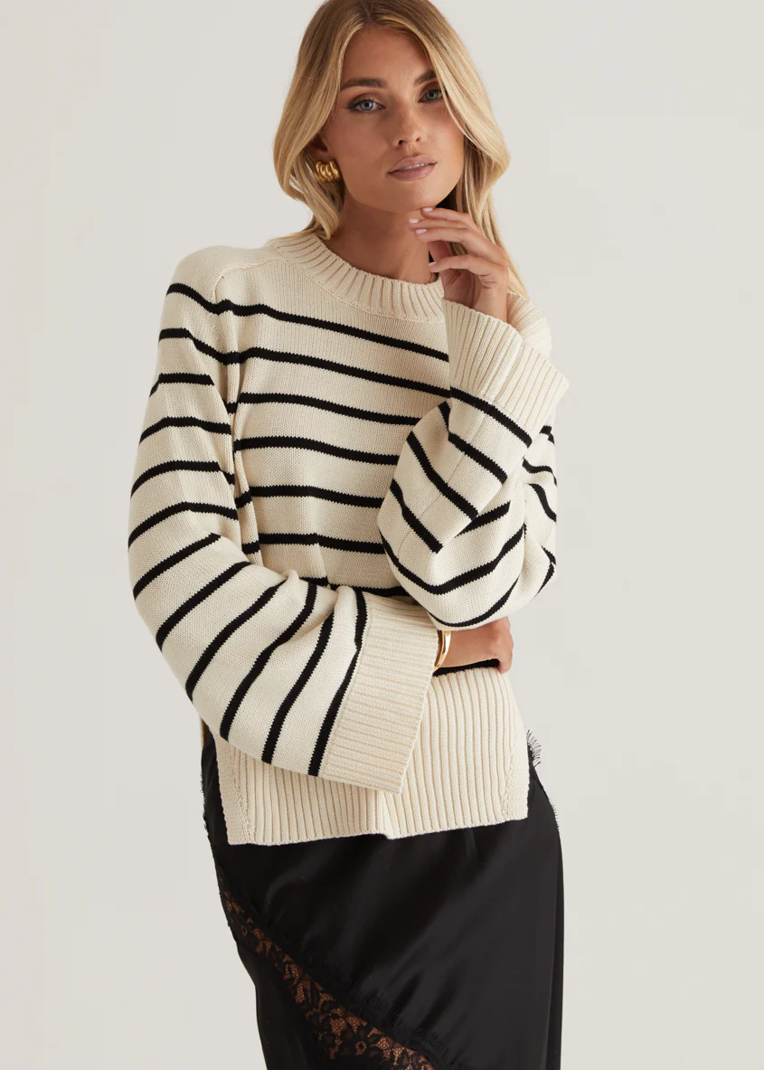 Eva Sweater - Navy Stripe - Image 3