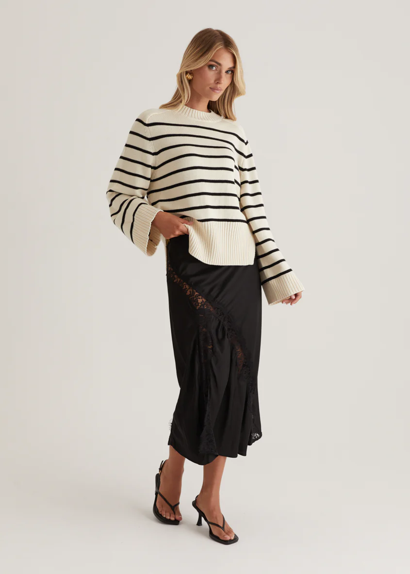 Eva Sweater - Navy Stripe - Image 4