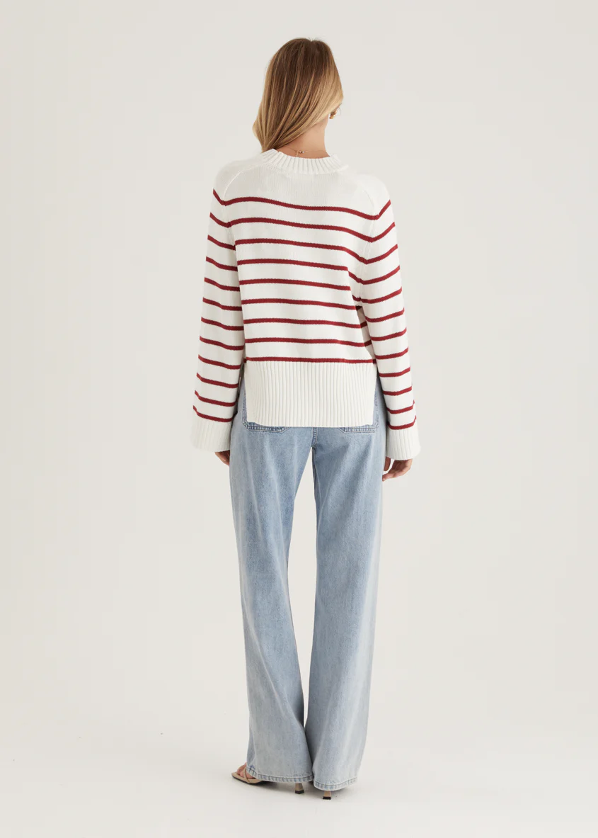 Eva Sweater - Wine Stripe - Image 13