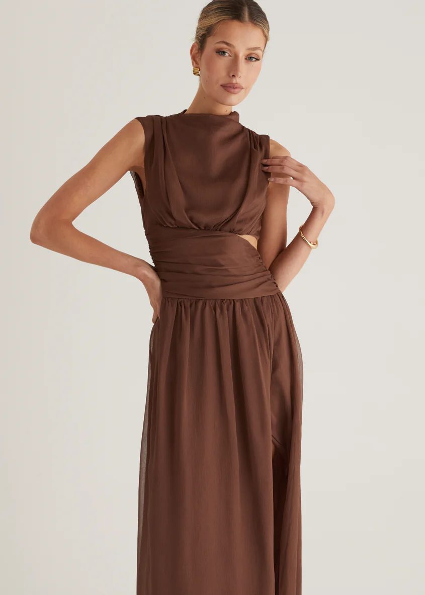 Everett Maxi Dress - Chocolate - Image 14