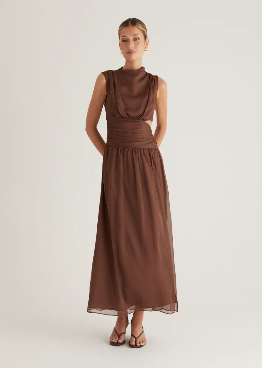 Everett Maxi Dress - Chocolate - Image 16