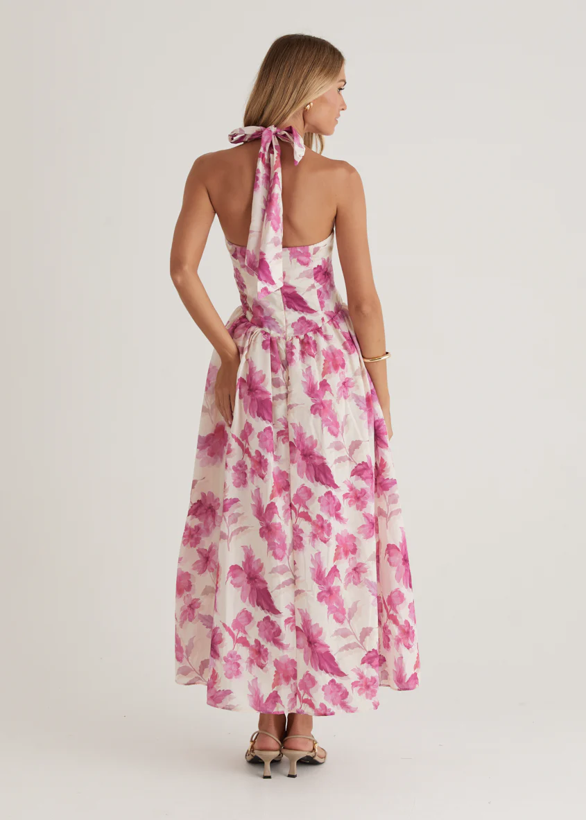 Faithless Halter Maxi Dress - Pink Flowers - Image 11