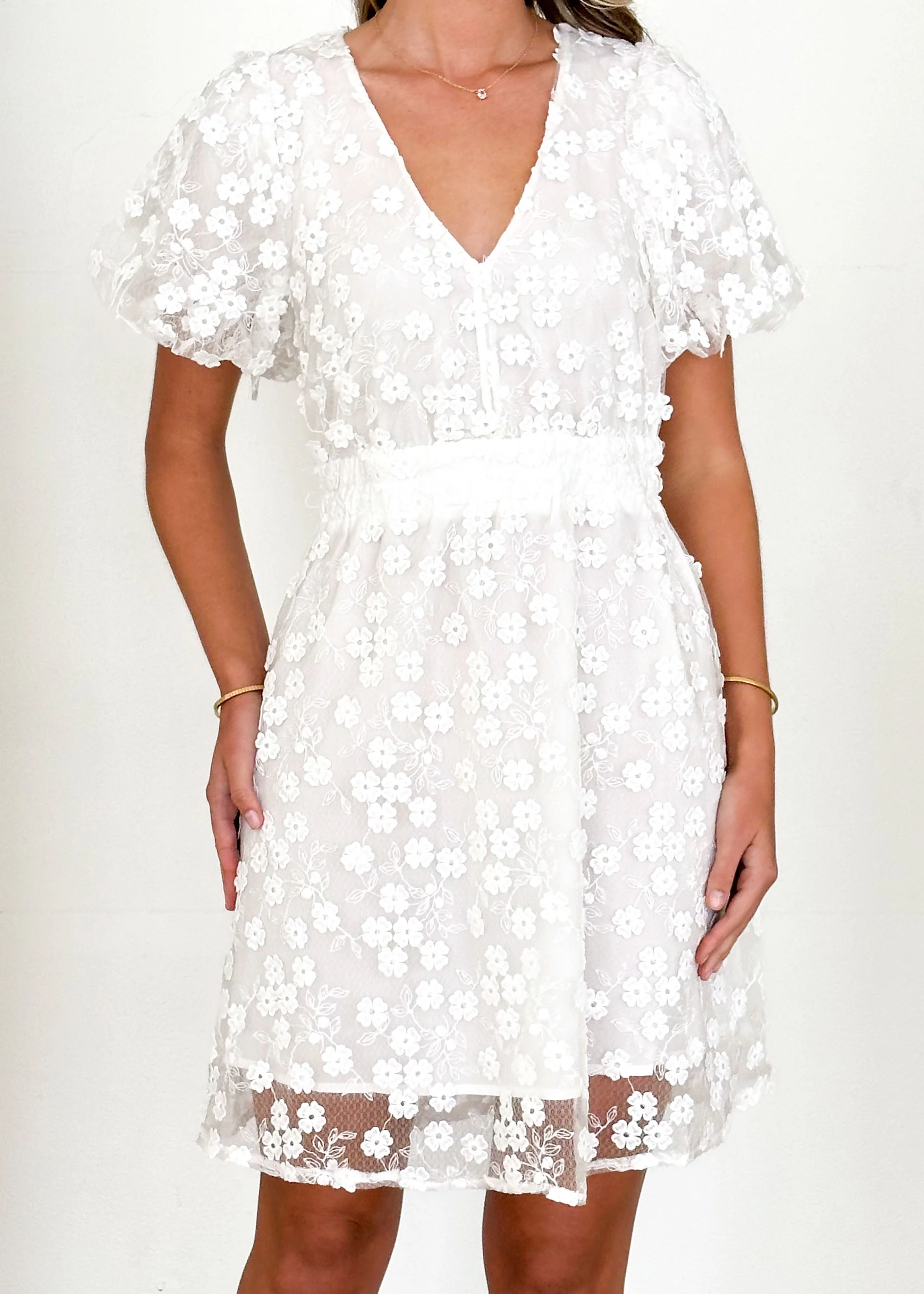 Falta Embroidered Dress - Off White - Image 10