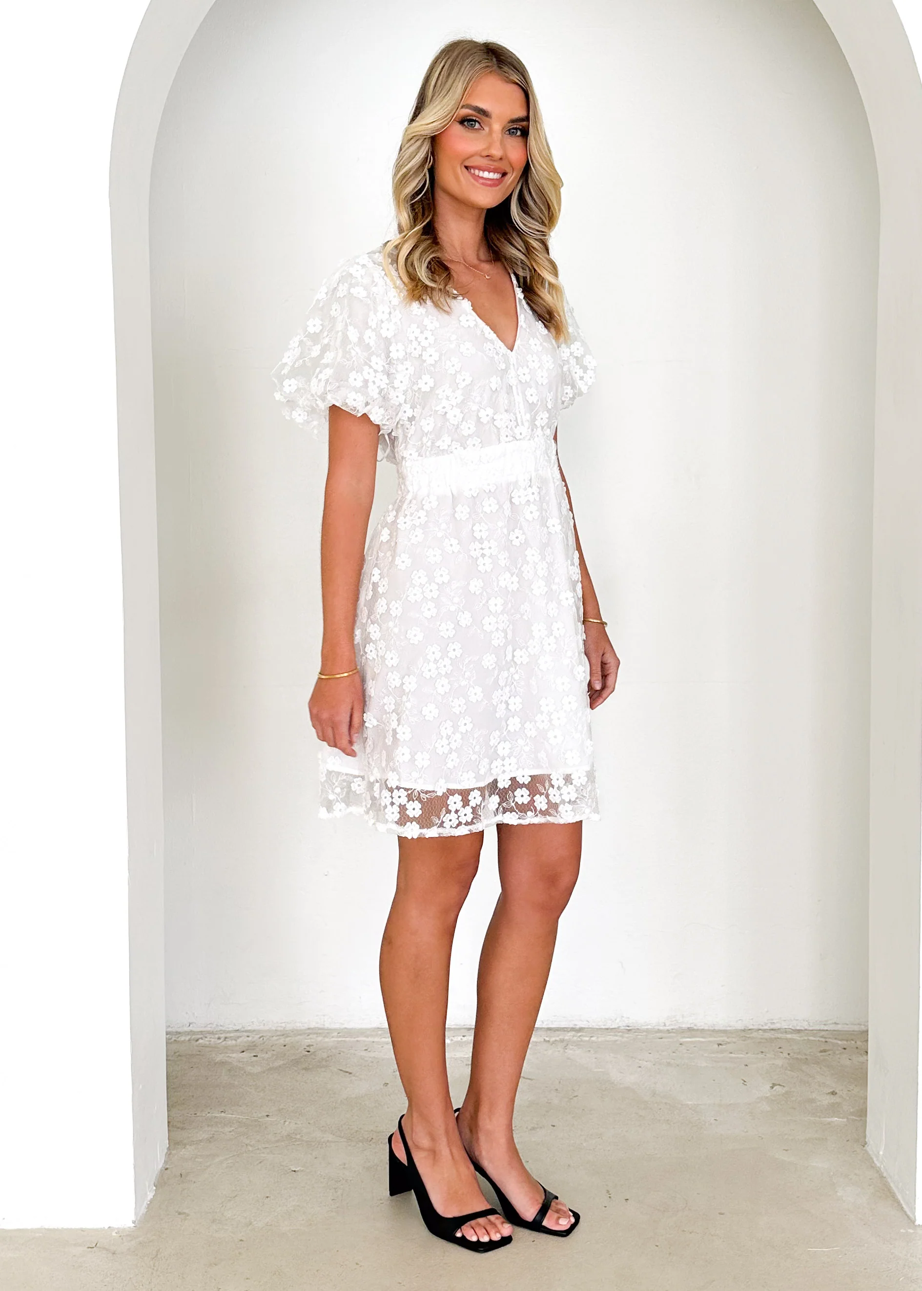 Falta Embroidered Dress - Off White - Image 8