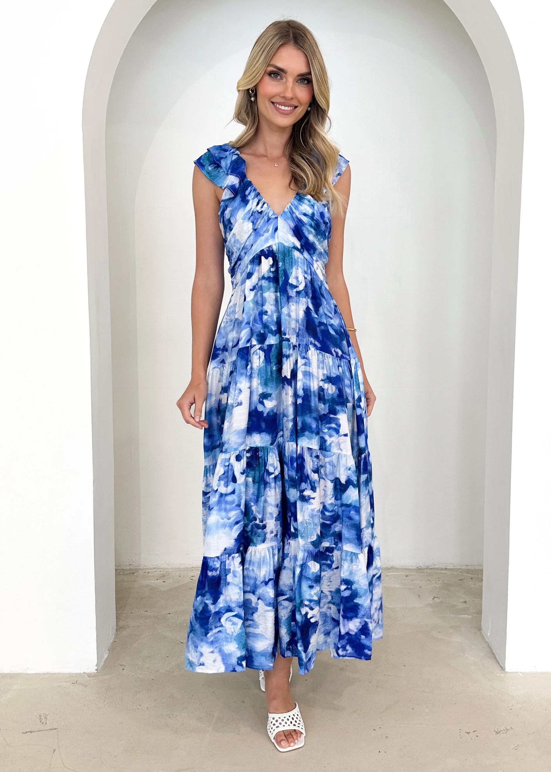 Finley Maxi Dress - Blue Splash - Image 3