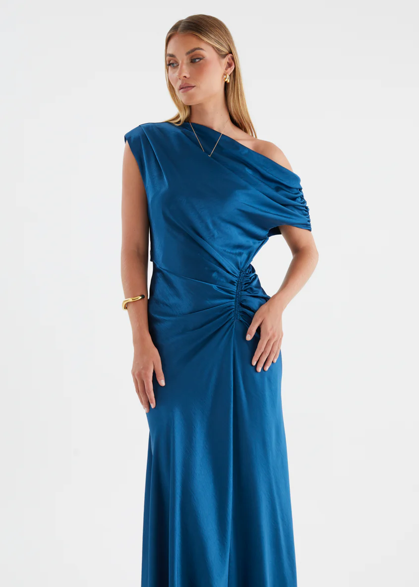 Flirtini One Shoulder Maxi Dress - Indigo - Image 4